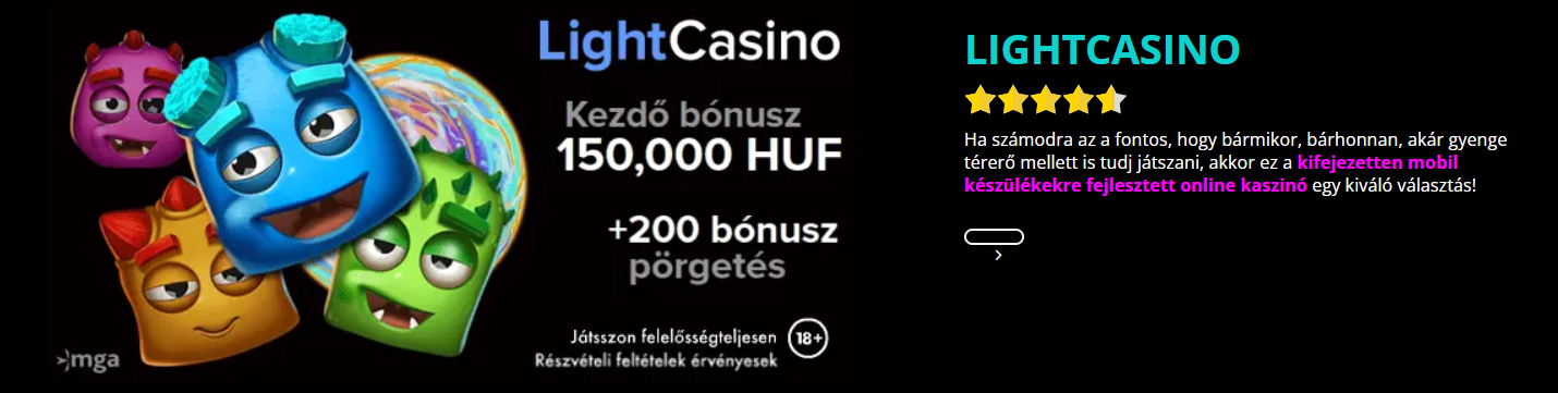 LightCasino bónuszok