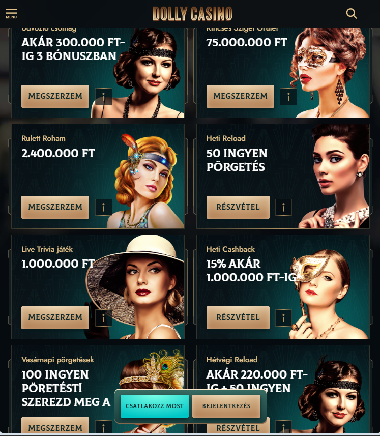 Dolly casino bónuszok