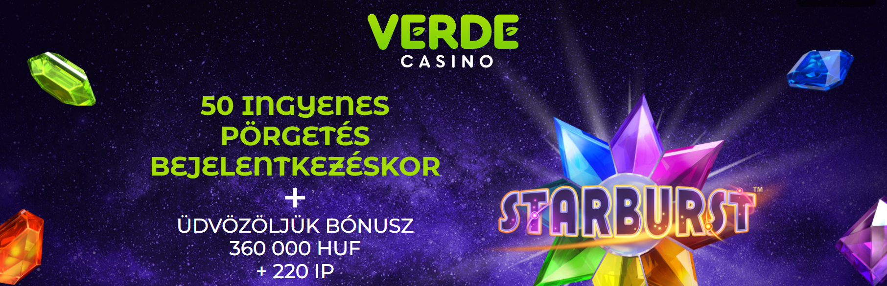 Verde Casino 50 ingyen pörgetés